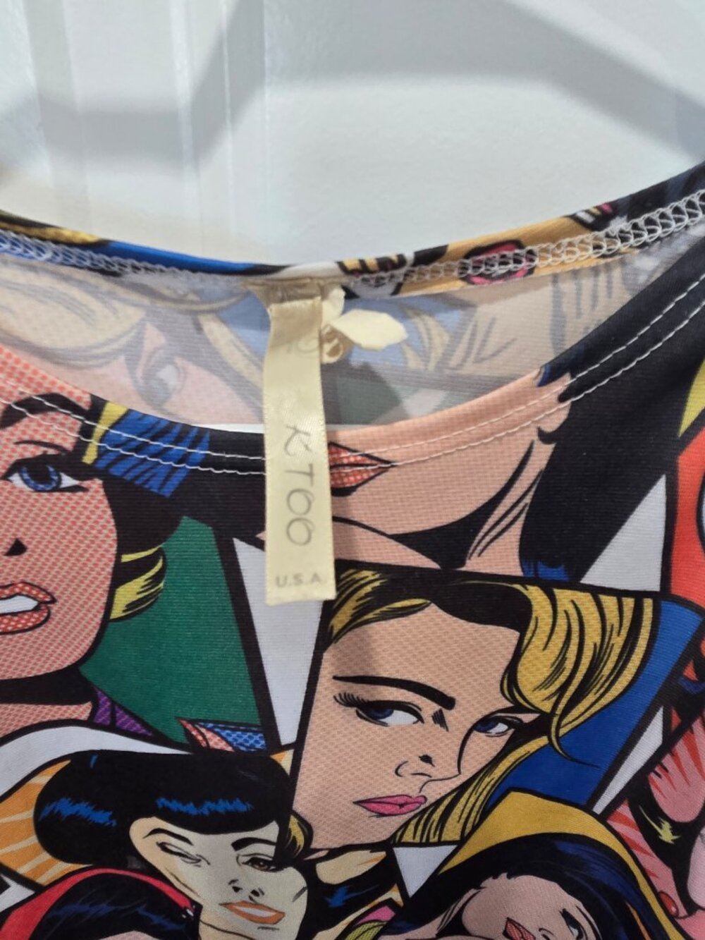Vintage Y2K 2000s K Too Graphic Pop Art Comics Roy Lichtenstein Crop Top S - Picture 3 of 9